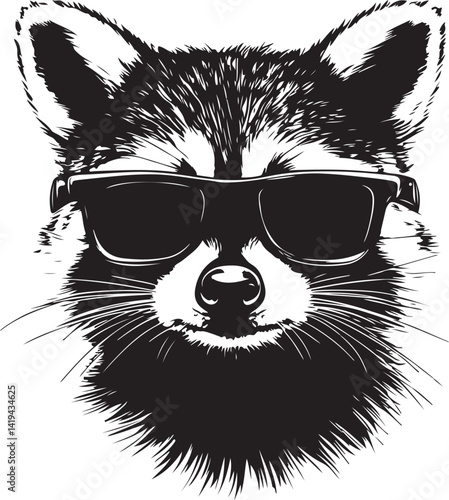 vector illustration of raccoon