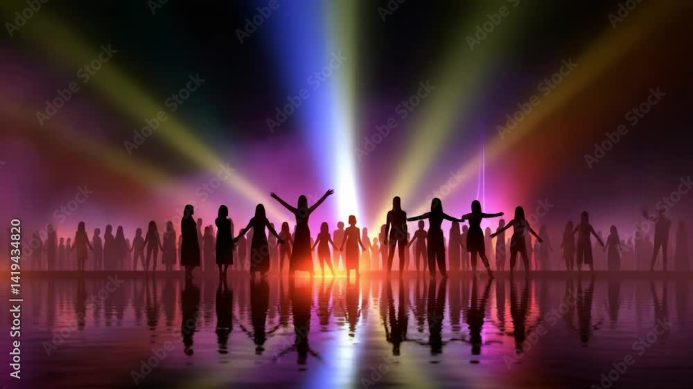 Crowd silhouettes with lights Crowd silhouettes with lights