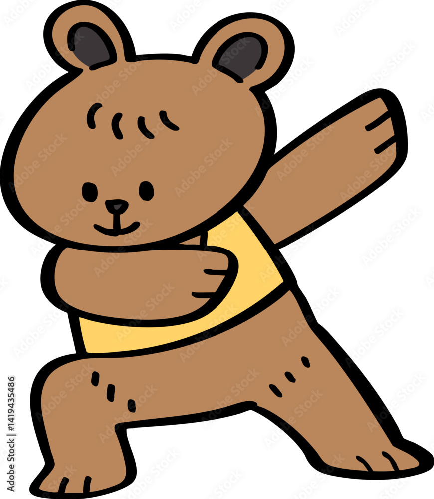 Obraz premium hand drawn cute cartoon character of a bear.