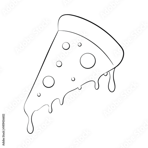 Stylized Pizza Slice Icon: Symbol of Freshness and Indulgence
