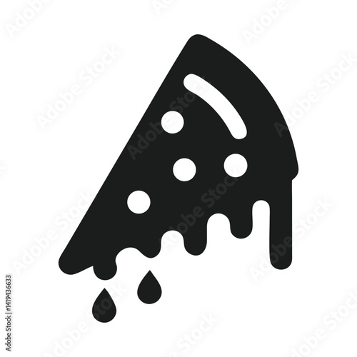 Stylized Pizza Slice Icon: Symbol of Freshness and Indulgence