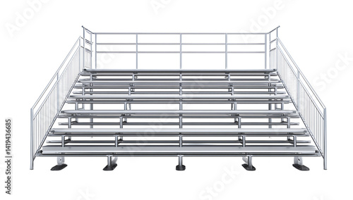 Empty bleachers with a clear view, isolated on a transparent background