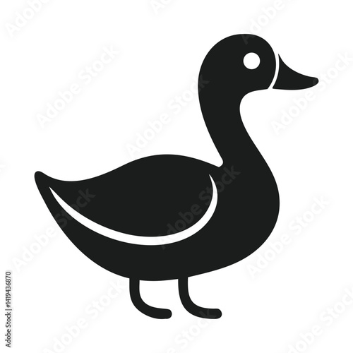 Minimalist Duck Silhouette: Simple Wildlife Representation