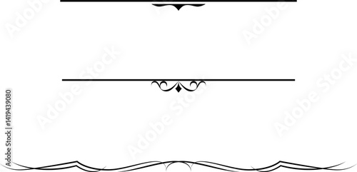 black and white set of delimiters for text, dividers