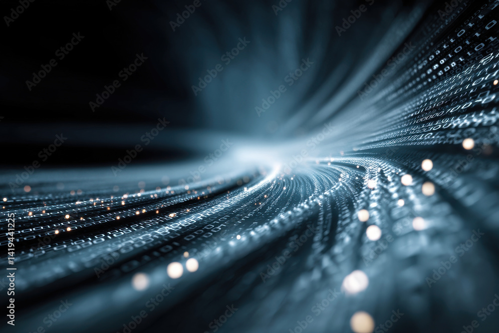 Abstract representation binary code flowing stream technology are central theme, evoking sense of interconnectedness and innovation that pushes forward Abstract representation binary code flowing stream technology are central theme, evoking sense of interconnectedness and innovation that pushes forward