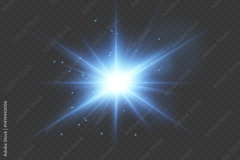 Fototapeta premium A flash of light and an explosion.