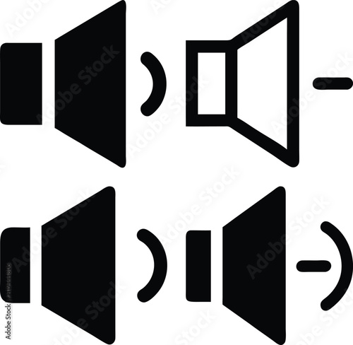 Volume icon Vector Silhoette Bundle Set Collection