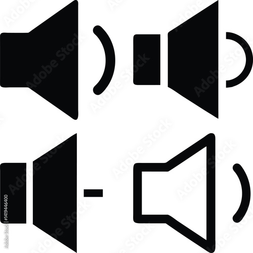 Volume icon Vector Silhoette Bundle Set Collection