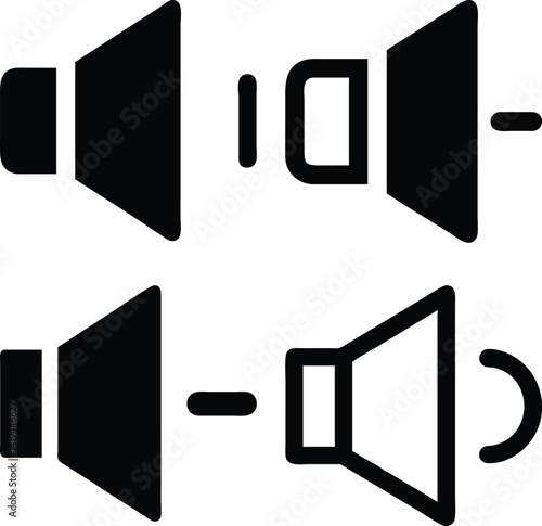 Volume icon Vector Silhoette Bundle Set Collection
