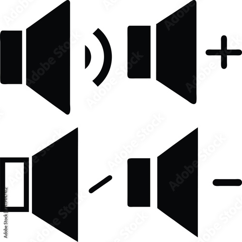 Volume icon Vector Silhoette Bundle Set Collection