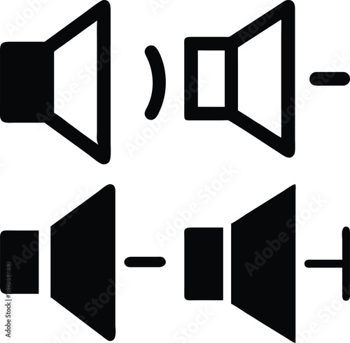 Volume icon Vector Silhoette Bundle Set Collection