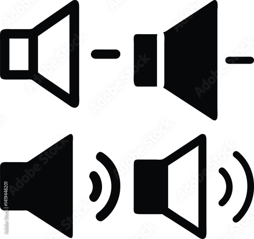 Volume icon Vector Silhoette Bundle Set Collection