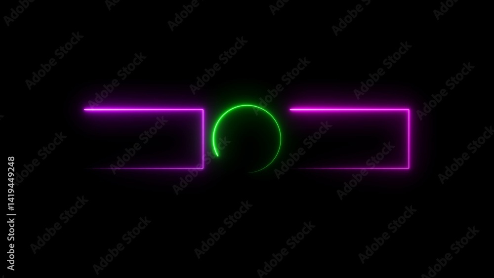 Glowing frame layout with circle animation. Glowing frame layout with circle animation.