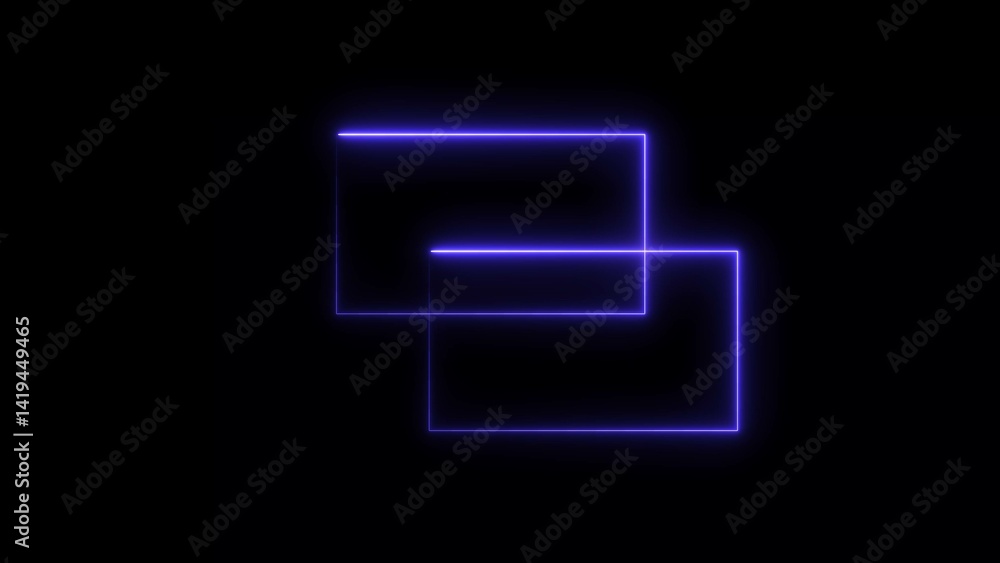 Neon frame animation. glowing rectangular border loop. Neon frame animation. glowing rectangular border loop.