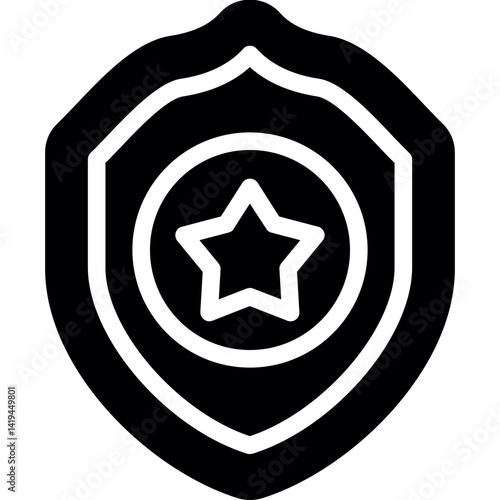 Police Badge Glyph Icon