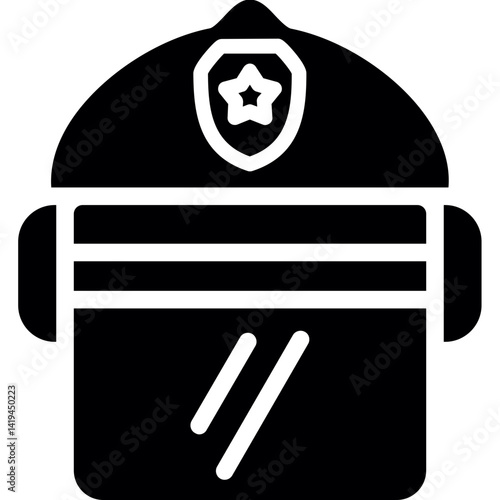 Riot Gear Helmet Glyph Icon