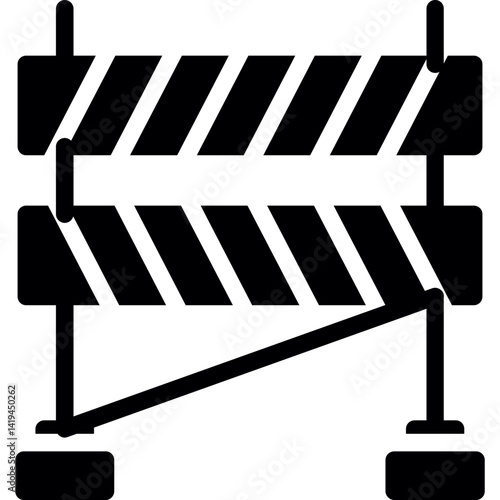 Police Barricade Glyph Icon