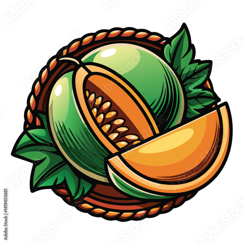Cantaloupe Fruit Illustration (1)