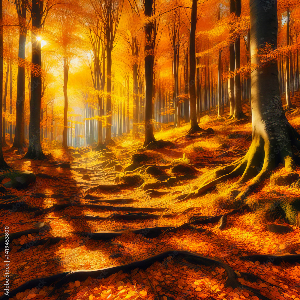 Obraz premium Autumn Nature Landscape 