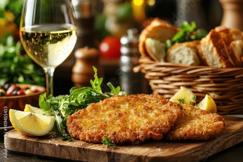 Crispy Breaded Cutlets with Lemon and White Wine