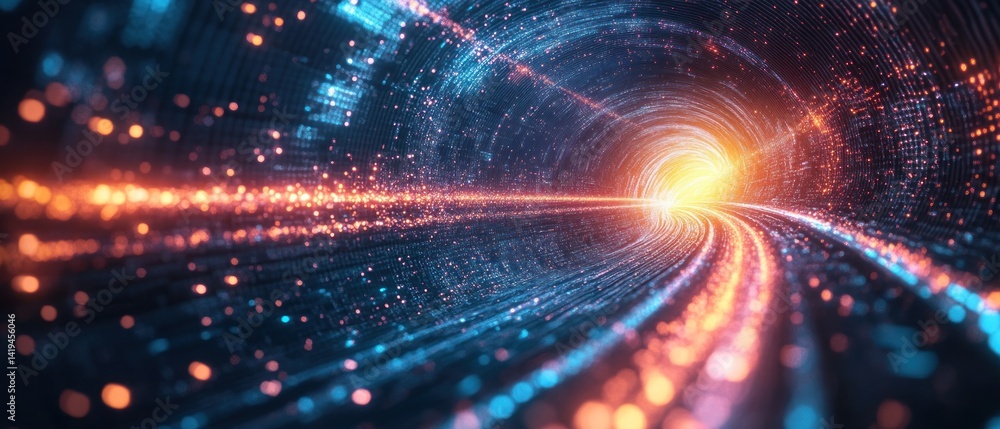 Fototapeta premium Digital Vortex: A Journey Through the Data Stream