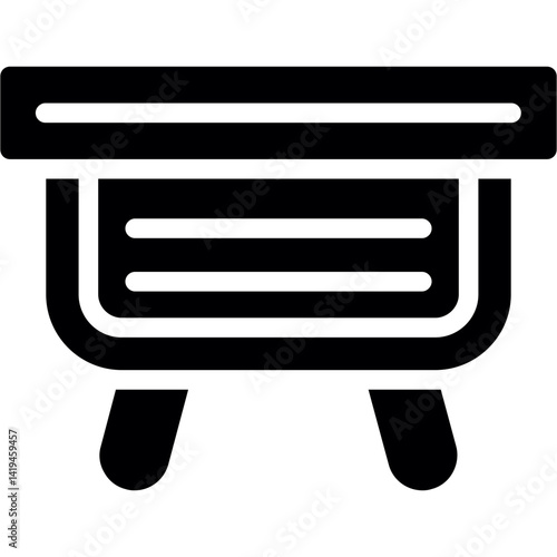 Livestock Feeding Trough Glyph Icon