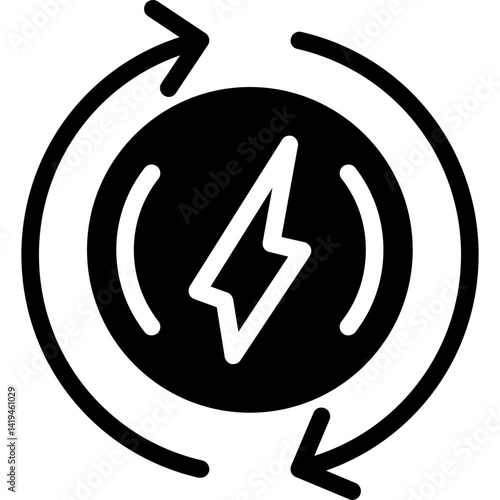 Recharging (Circular) Glyph Icon
