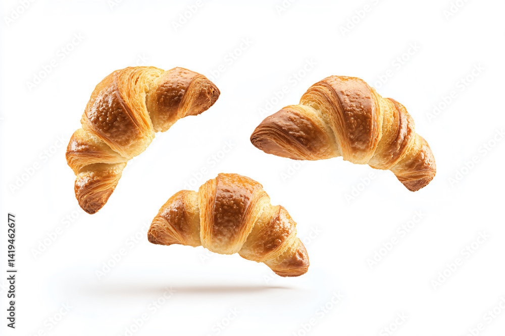 a couple of croissants are flying in the air a couple of croissants are flying in the air