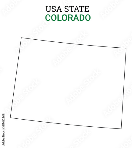Colorado map of USA state. Colorado map vector illustration. Colorado vector map on white background.