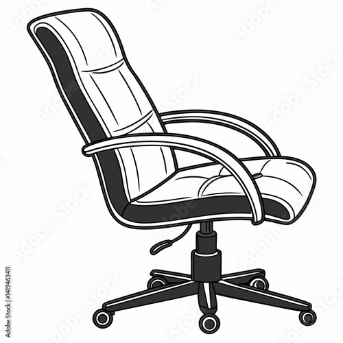 Office Chair Outline Vector Illustration For Commercial Use And Graphic Design Projects