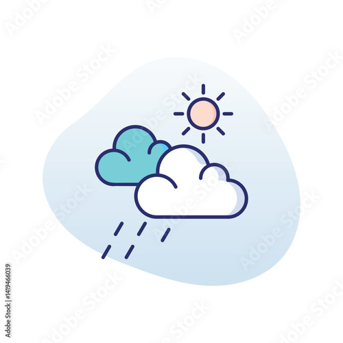 Drizzle With Sun  Vector icon