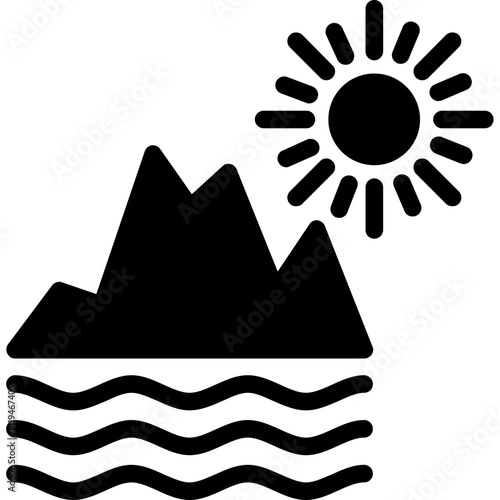 Melting Ice Cap Glyph Icon