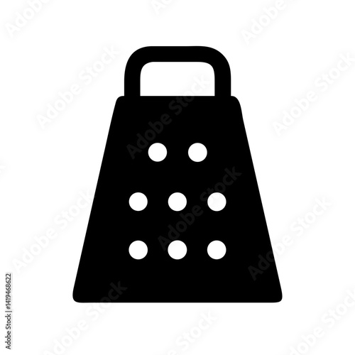 Grater with Handle and Holes Icon Design