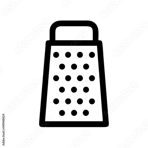 Grater with Handle and Holes Icon Design