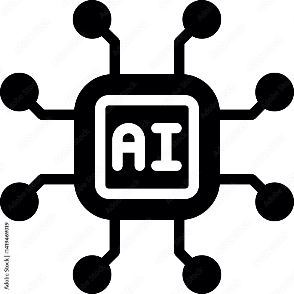 Artificial Intelligence Glyph Icon Artificial Intelligence Glyph Icon