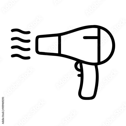 Hair Dryer with Blowing Nozzle Icon Design