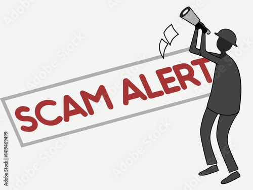 Minimalist Vector of Fake Job Offer Message Scam Alert