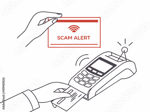 Minimal Vector Illustration of Credit Card Fraud or Theft