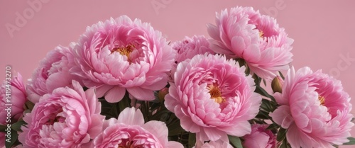 Wallpaper Mural Dense cluster of pink peonies on a blush pink backdrop , nature, elegant, peony bouquet Torontodigital.ca