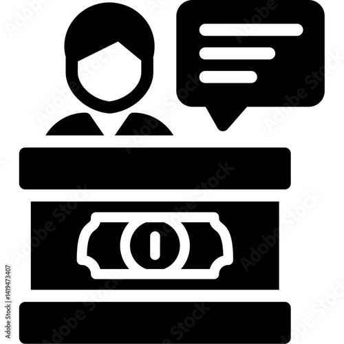 Reception Desk Glyph Icon