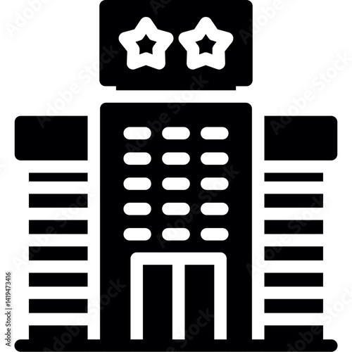 Hotel Building Glyph Icon
