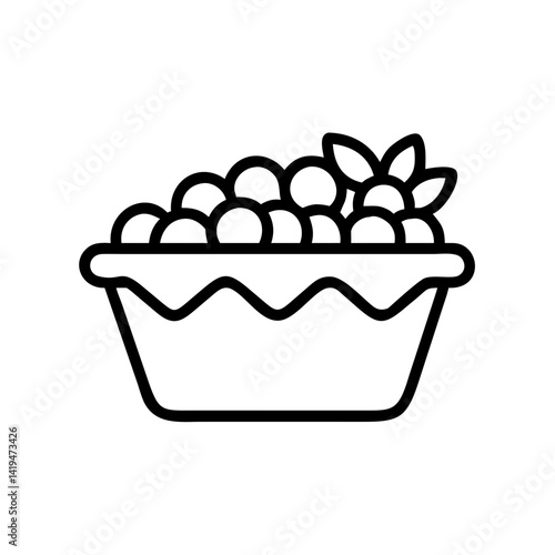 Harvest Basket Filled with Grapes Icon Design