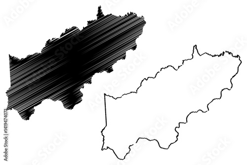 Itapua Department (Departments of Paraguay, Republic of Paraguay) map vector illustration, scribble sketch Itapúa map