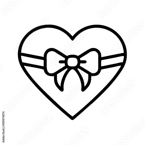 Heart in Gift Wrap with Bow Icon Design