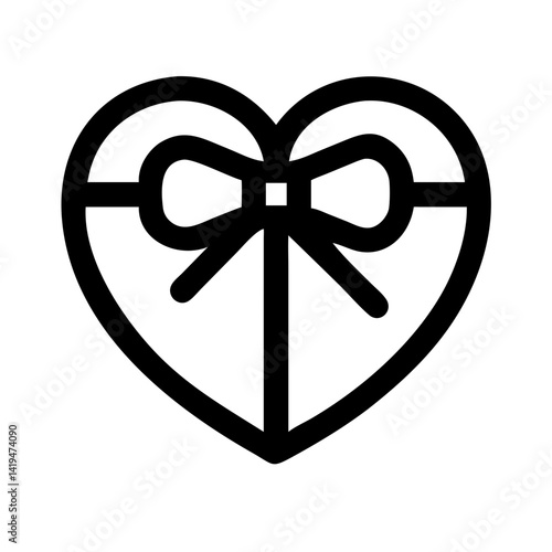 Heart in Gift Wrap with Bow Icon Design