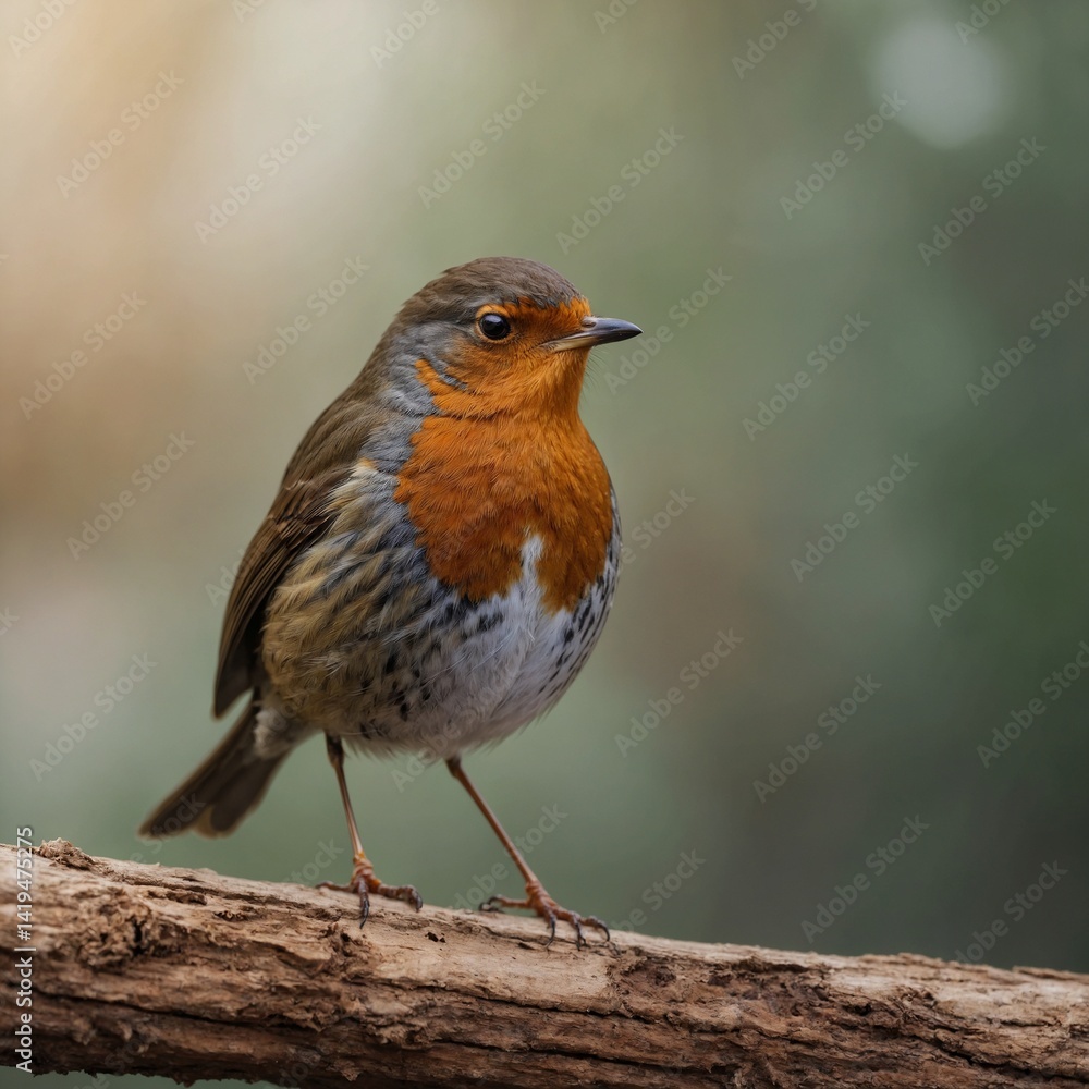 Robin bird on piece of wood Robin bird on piece of wood