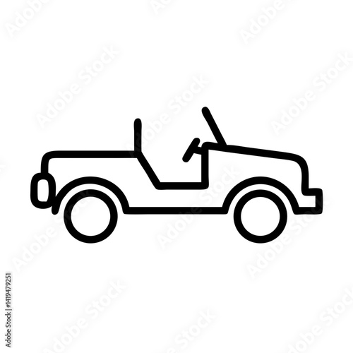 Jeep with Open Roof Icon Design