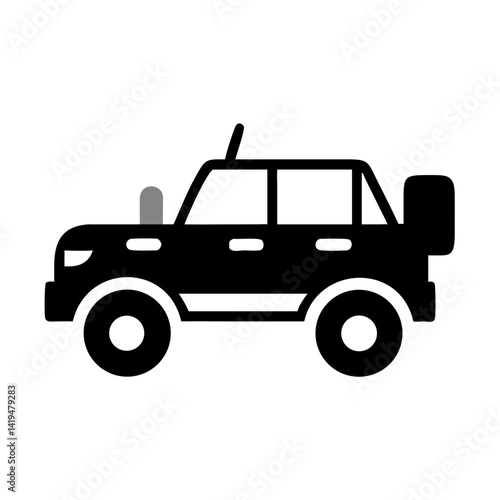 Jeep with Open Roof Icon Design