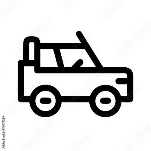 Jeep with Open Roof Icon Design