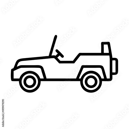 Jeep with Open Roof Icon Design
